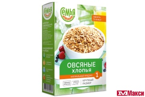 ХЛОПЬЯ "СЕМЬЯ ДОВОЛЬНА" ОВСЯНЫЕ №1 500Г