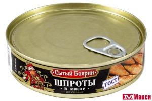 ШПРОТЫ "СЫТЫЙ БОЯРИН" В МАСЛЕ 160Г Ж/Б КЛЮЧ