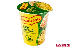 ЛАПША ЯИЧНАЯ БЫСТРОГО ПРИГОТОВЛЕНИЯ "РОЛЛТОН" В АССОРТИМЕНТЕ 70Г(курица)