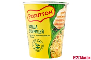 ЛАПША ЯИЧНАЯ БЫСТРОГО ПРИГОТОВЛЕНИЯ "РОЛЛТОН" В АССОРТИМЕНТЕ 70Г(курица)
