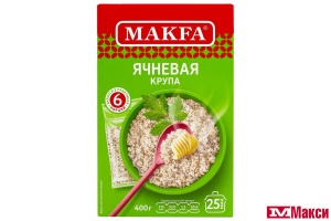 КРУПА ЯЧНЕВАЯ "МАКФА" 400Г ВАРОЧНЫЕ ПАКЕТЫ