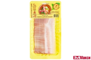 НАРЕЗКА МЯСНАЯ СЫРОКОПЧЕНЫЙ БЕКОН "ДЕРЕВЕНСКИЙ" 100Г В/У (ИНЕЙ)
