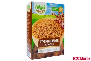 ХЛОПЬЯ "СЕМЬЯ ДОВОЛЬНА" ГРЕЧНЕВЫЕ НЕ ТРЕБУЮЩИЕ ВАРКИ 400Г