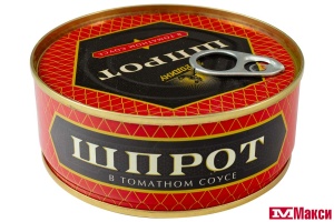 ШПРОТЫ КОПЧЕНЫЕ "ЗА РОДИНУ" В ТОМАТНОМ СОУСЕ 240Г Ж/Б КЛЮЧ