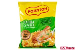 ЛАПША ЯИЧНАЯ БЫСТРОГО ПРИГОТОВЛЕНИЯ "РОЛЛТОН" ПО-ДОМАШНЕМУ В АССОРТИМЕНТЕ 85Г(курица)