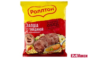 ЛАПША ЯИЧНАЯ БЫСТРОГО ПРИГОТОВЛЕНИЯ "РОЛЛТОН" ПО-ДОМАШНЕМУ 85Г(говядина)