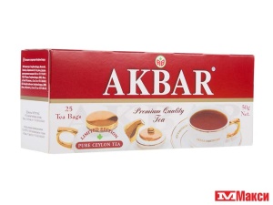 ЧАЙ ЧЕРНЫЙ "АКБАР" LIMITED EDITION 25 ПАКЕТИКОВ С ЯРЛЫЧКАМИ (КРАСНО-БЕЛАЯ ПАЧКА)