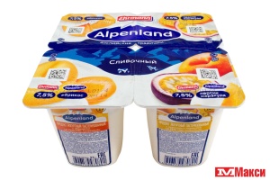ЙОГУРТНЫЙ ПРОДУКТ "АЛЬПЕНЛЭНД" СЛИВОЧНЫЙ 7,5% 95Г (ЭРМАНН) (БЗМЖ)(абрикос-персик-маракуйя)