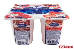 ЙОГУРТНЫЙ ПРОДУКТ "АЛЬПЕНЛЭНД" СЛИВОЧНЫЙ 7,5% 95Г (ЭРМАНН) (БЗМЖ)(малина-клубника)