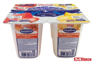 ЙОГУРТНЫЙ ПРОДУКТ "АЛЬПЕНЛЭНД" СЛИВОЧНЫЙ 7,5% 95Г (ЭРМАНН) (БЗМЖ)(клубника-ананас)