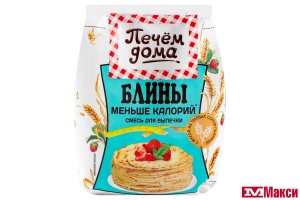 СМЕСЬ СУХАЯ ДЛЯ БЛИНОВ  "ПЕЧЕМ ДОМА" МЕНЬШЕ КАЛОРИЙ 300Г ПАКЕТ (РУССКИЙ ПРОДУКТ)
