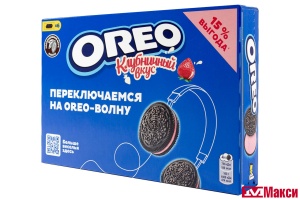 ПЕЧЕНЬЕ-СЭНДВИЧ САХАРНОЕ "OREO" КЛУБНИЧНЫЙ ВКУС 228Г (МОН' ДЭЛИС РУСЬ)
