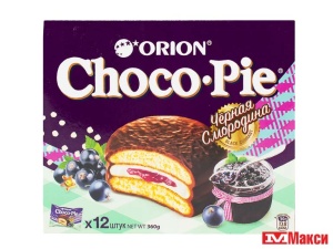 ПЕЧЕНЬЕ-СЭНДВИЧ СДОБНОЕ С ГЛАЗУРЬЮ "ЧОКОПАЙ" ЧЁРНАЯ СМОРОДИНА 12 ШТУК ПО 30Г (ОРИОН)
