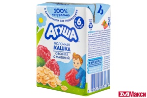 КАША ЖИДКАЯ "АГУША.ВСТАВАЙ-КА" МОЛОЧНАЯ 2,5% 200МЛ (ВБД) (БЗМЖ)(овсяная с малиной)