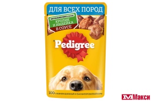 КОРМ ДЛЯ СОБАК "ПЕДИГРИ" ДЛЯ ВЗРОСЛЫХ СОБАК 85Г(с кроликом и индейкой в соусе)