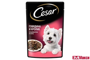 КОРМ ДЛЯ СОБАК "CESAR" 85Г ПАУЧ(говядина и кролик со шпинатом)