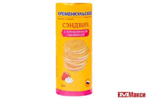 ПЕЧЕНЬЕ ЗАТЯЖНОЕ "КРЕМЕНКУЛЬСКОЕ" "СКАЗ ОТ МАРИИ" С КЛУБНИЧНОЙ НАЧИНКОЙ 250Г