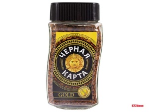 КОФЕ РАСТВОРИМЫЙ СУБЛИМИРОВАННЫЙ "ЧЕРНАЯ КАРТА" GOLD 95Г СТ/Б (ШТРАУС)