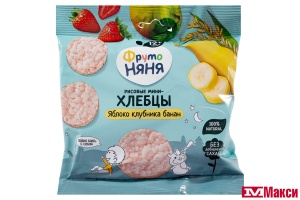 ДЕТ.ПИТ.(ПРОГРЕСС) ХЛЕБЦЫ "ФРУТОНЯНЯ" РИСОВЫЕ 30Г В АССОРТ.(с яблоком, клубникой и бананом)