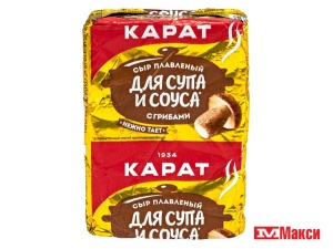 СЫР ПЛАВЛЕНЫЙ "С ГРИБАМИ ДЛЯ СУПА" 45% 90Г ФОЛЬГА (КАРАТ) (БЗМЖ)