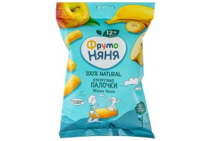 ДЕТ.ПИТ.(ПРОГРЕСС) ПАЛОЧКИ "ФРУТОНЯНЯ" КУКУРУЗНЫЕ 20Г В АССОРТ.(яблоко-банан)