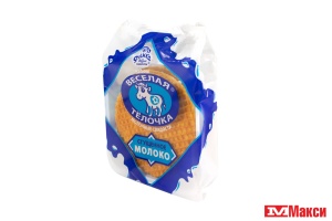 ВАФЛИ "ВЕСЕЛАЯ ТЁЛОЧКА" 150Г (ДЫМКА)(сгущенное молоко)