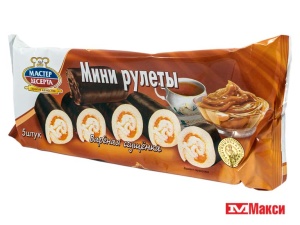 МИНИ-РУЛЕТЫ "МАСТЕР ДЕСЕРТА" ГЛАЗИРИРОВАННЫЕ 175Г (РАМЕНСКИЙ КК)(вареная сгущенка)