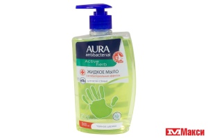 МЫЛО ЖИДКОЕ "AURA" ACTIVE HERB АНТИБАКТЕРИАЛЬНОЕ ЧАЙНОЕ ДЕРЕВО 500МЛ