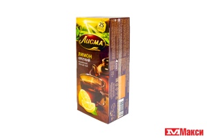 ЧАЙ "ЛИСМА" ЛИМОН ЧЕРНЫЙ КРЕПКИЙ 25 ПАКЕТИКОВ (МАЙ)