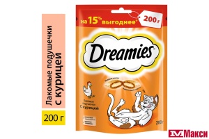 ЛАКОМСТВО ДЛЯ КОШЕК "DREAMIES" С КУРИЦЕЙ 200Г
