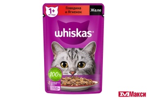 КОРМ ДЛЯ КОШЕК "ВИСКАС" 75Г ФОЛЬГА(желе говядина/ягненок)