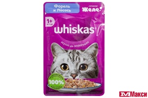 КОРМ ДЛЯ КОШЕК "ВИСКАС" 75Г ФОЛЬГА(желе форель/лосось)