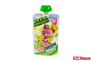 ПЮРЕ "МИ МИ МИШКИ" 90Г В АССОРТИМЕНТЕ (КОМПЛЕКС-АГРО)(яблоко-персик)