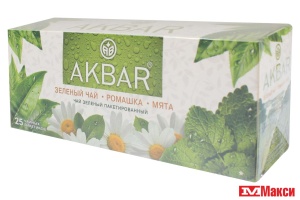 ЧАЙ (AKBAR) "АКБАР" РОМАШКА-МЯТА ЗЕЛЕНЫЙ (25ПАК) 