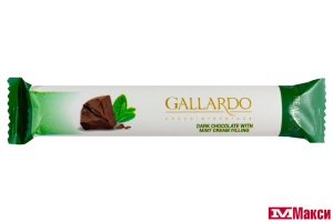 ШОКОЛАД "GALLARDO" ГОРЬКИЙ С НАЧИНКОЙ СО ВКУСОМ МЯТЫ 25Г (FARMAND)
