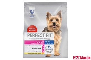 КОРМ "PERFECT FIT" ДЛЯ ВЗРОСЛЫХ СОБАК МЕЛКИХ И МИНИАТЮРНЫХ ПОРОД 1,2КГ(с курицей)