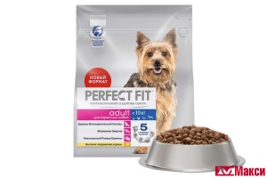 КОРМ "PERFECT FIT" ДЛЯ ВЗРОСЛЫХ СОБАК МЕЛКИХ И МИНИАТЮРНЫХ ПОРОД 1,2КГ(с курицей)