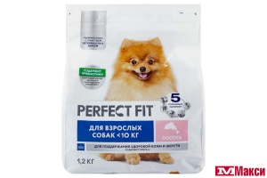 КОРМ "PERFECT FIT" ДЛЯ ВЗРОСЛЫХ СОБАК МЕЛКИХ И МИНИАТЮРНЫХ ПОРОД 1,2КГ(с лососем)