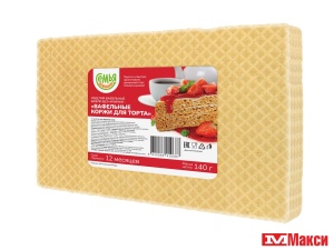 ЗАГОТОВКИ ДЛЯ ТОРТОВ "СЕМЬЯ ДОВОЛЬНА" КОРЖИ ВАФЕЛЬНЫЕ 140Г