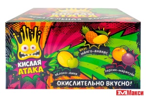 ЖЕВАТЕЛЬНАЯ КОНФЕТА "КИСЛАЯ АТАКА" АССОРТИ 11Г (ЭВРИКА)
