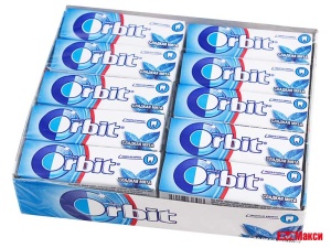 ЖЕВАТЕЛЬНАЯ РЕЗИНКА "ORBIT" ПОДУШЕЧКИ 13,6Г (РИГЛИ)(сладкая мята)