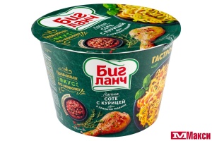 ЛАПША БЫСТРОГО ПРИГОТОВЛЕНИЯ "БИГ ЛАНЧ" 90Г (КУХНЯ БЕЗ ГРАНИЦ)(cоте с курицей и пряными травами)