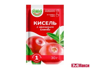 КИСЕЛЬ (СЕМЬЯ ДОВОЛЬНА) 30Г(с ароматом клюквы)