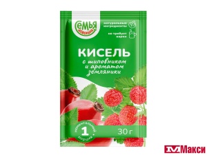 КИСЕЛЬ (СЕМЬЯ ДОВОЛЬНА) 30Г(с шиповником и ароматом земляники)