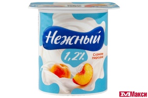 ПРОДУКТ ЙОГУРТНЫЙ С СОКОМ "НЕЖНЫЙ" 1,2% 100Г (CAMPINA) (БЗМЖ)(персик)