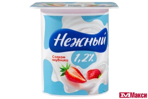 ПРОДУКТ ЙОГУРТНЫЙ С СОКОМ "НЕЖНЫЙ" 1,2% 100Г (CAMPINA) (БЗМЖ)(клубника)
