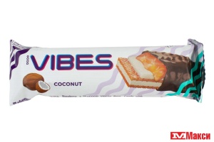 ШОКОЛАДНЫЙ БАТОНЧИК "GOOD VIBES" С КАРАМЕЛЬЮ И КОКОСОМ В ШОКОЛАДНОЙ ГЛАЗУРИ 40Г (КОНДИТЕР-МАСТЕР)