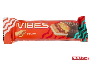 ШОКОЛАДНЫЙ БАТОНЧИК "GOOD VIBES" С КАРАМЕЛЬЮ И АРАХИСОМ В ШОКОЛАДНОЙ ГЛАЗУРИ 40Г (КОНДИТЕР-МАСТЕР)