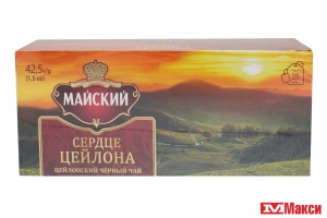 ЧАЙ "МАЙСКИЙ" СЕРДЦЕ ЦЕЙЛОНА ЧЕРНЫЙ 25 ПАКЕТИКОВ (МАЙ)