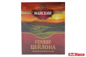 ЧАЙ "МАЙСКИЙ" СЕРДЦЕ ЦЕЙЛОНА ЧЕРНЫЙ 100 ПАКЕТИКОВ (МАЙ)